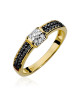 Pierścionek W297-CZARNE BRYLANTY