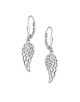 Srebrne wiszące kolczyki skrzydła z cyrkoniami pr925