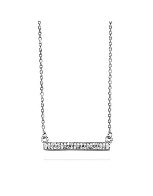 Srebrny naszyjnik prostokątna zawieszka z cyrkoniami  pr.925