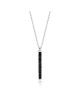 Srebrny naszyjnik z czarną prostokątną zawieszką cyrkonią pr.925