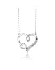 Srebrny naszyjnik serce z cyrkoniami  pr.925