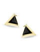 Srebrne kolczyki pr.925 trójkąty z czarną cyrkonią ,pozłacane