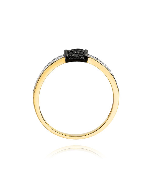Pierścionek W297-CZARNE BRYLANTY