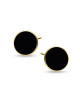 Srebrne pozłacane kolczyki pr.925 czarne emaliowane kółeczka