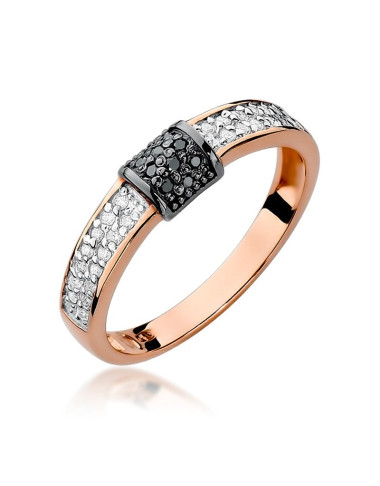 Pierścionek W297-CZARNE BRYLANTY