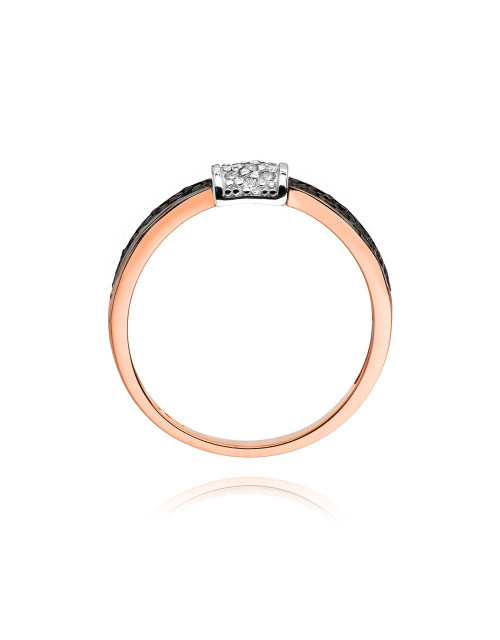 Pierścionek W297-CZARNE BRYLANTY