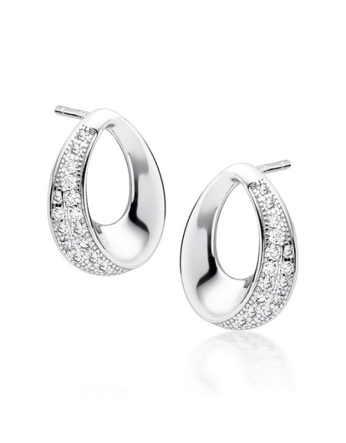 SREBRNE PR.925 KOLCZYKI ZBIAŁYMI CYRKONIAMI