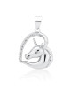 Srebrna zawieszka pr.925 SERCE - jednorożec z białymi cyrkonimi
