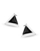 Srebrne kolczyki pr.925 trójkąty z czarną cyrkonią