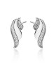 Srebrne kolczyki skrzydła z białymi cyrkoniami  pr.925