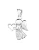 Srebrna zawieszka pr.925 anioł z serduszkiem i cyrkoniami