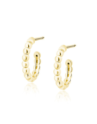 Srebrne pozłacane kolczyki pr.925 otwarte koła z dwoma rzędami cyrkonii