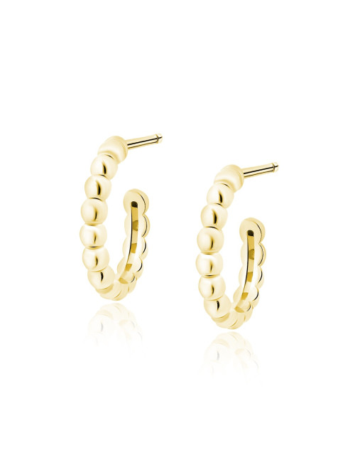 Srebrne pozłacane kolczyki pr.925 otwarte koła z dwoma rzędami cyrkonii