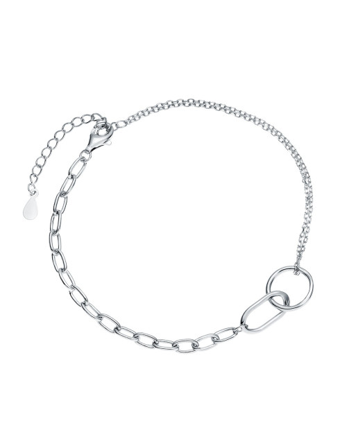 Srebrna pr.925 bransoletka z podwójnym łańcuszkiem