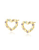 Srebrne pozłacane kolczyki pr.925 serce z cyrkoniami