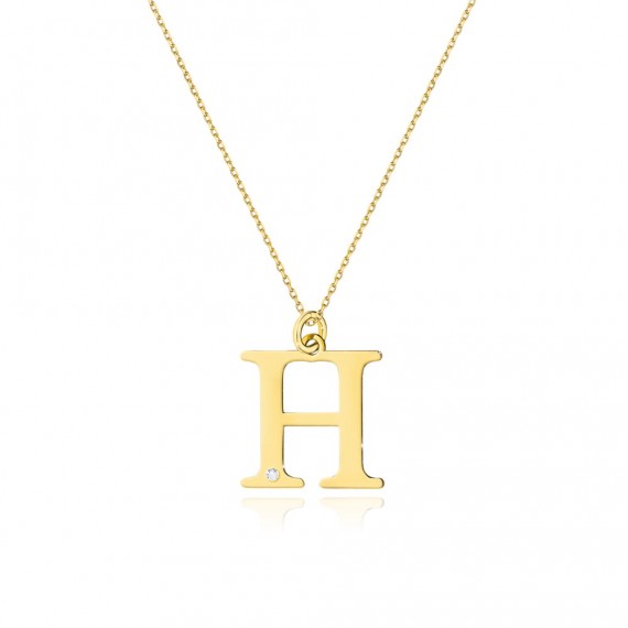 Zawieszka literka H z łańcuszkiem