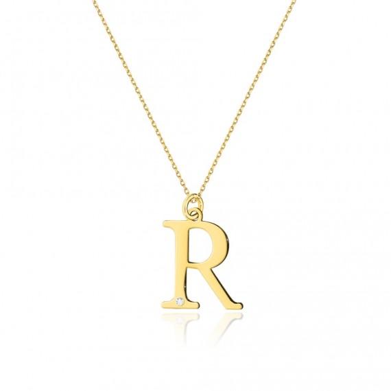 Zawieszka literka R z łańcuszkiem