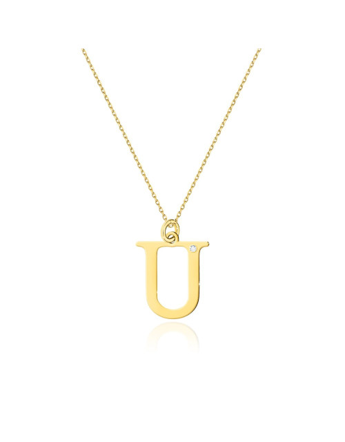 Zawieszka literka U z łańcuszkiem