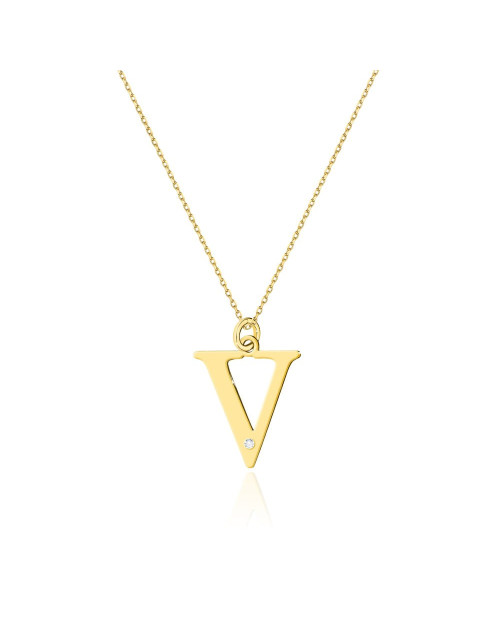 Zawieszka literka V z łańcuszkiem