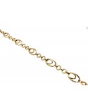Złota elegancka bransoletka- elipsy z dziurkami