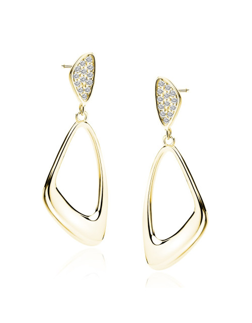 Srebrne pozłacane kolczyki pr.925 - trzy kółka