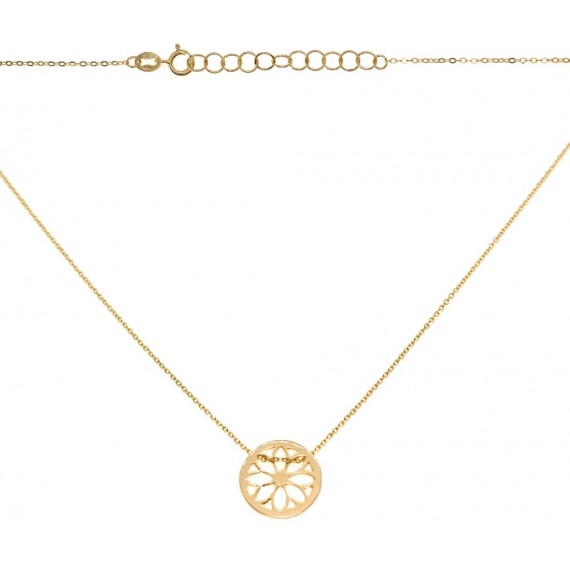 Złoty naszyjnik- koło z egipskim wzorem i białym złotem