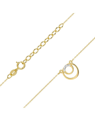 Złoty naszyjnik - szafir  z brylantami