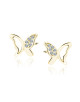 Srebrne kolczyki pr.925 motylki z białymi cyrkoniami