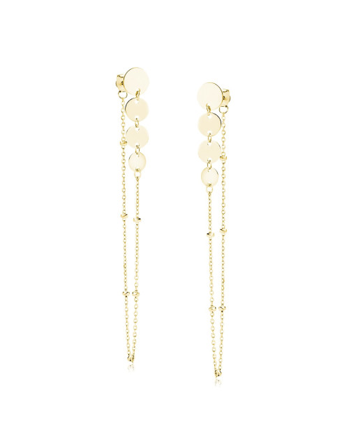 Srebrne kolczyki pr.925 z krzyżem i kulkami na łańcuszku