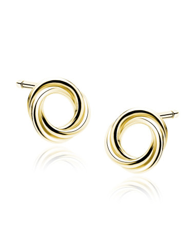 Srebrne pozłacane kolczyki pr.925 - plecione kółka