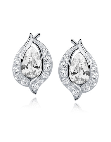 Kolczyki srebrne pr. 925 podkowa z cyrkoniami