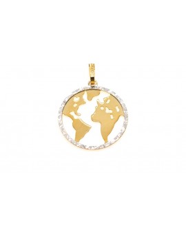 Złota zawieszka- mapa świata