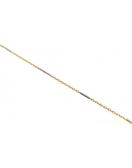 Złota bransoletka- ankier z blaszkami w białym złocie
