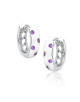 Srebrne kolczyki pr.925 kółka z różowymi cyrkoniami