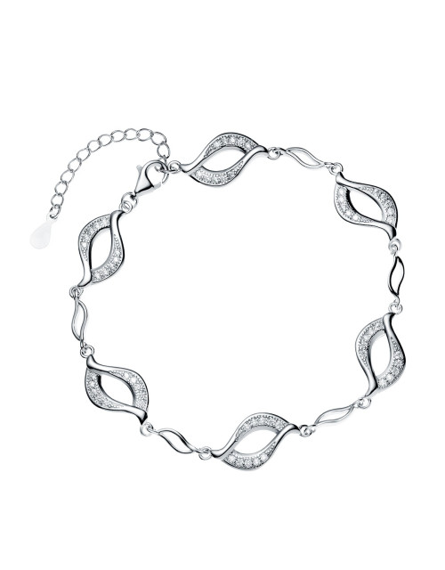 Srebrna bransoletka pr.925 z białymi cyrkoniami