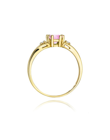 Pierścionek W044- RÓŻOWY TOPAZ