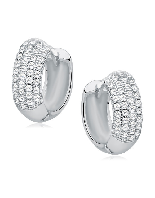 Srebrne kolczyki pr.925 kółeczka z cyrkoniami