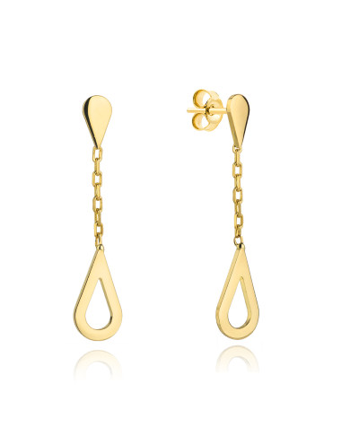 Kolczyki złote łezka zawieszone na łezce łańcuszek (Gramatura: 1.16)