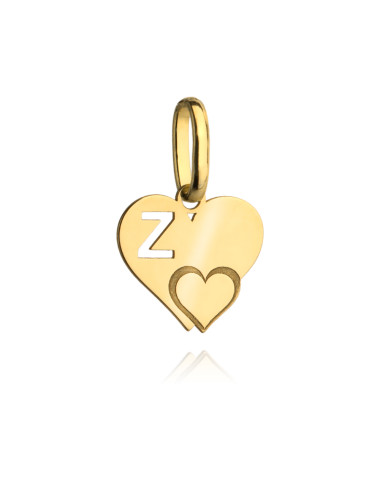 Zawieszka złota literka Z z serduszkiem (Gramatura: 0.32)