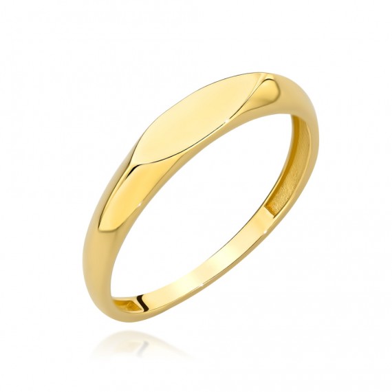 Złoty pierścionek, sygnetowy -elipsa, pr. 585