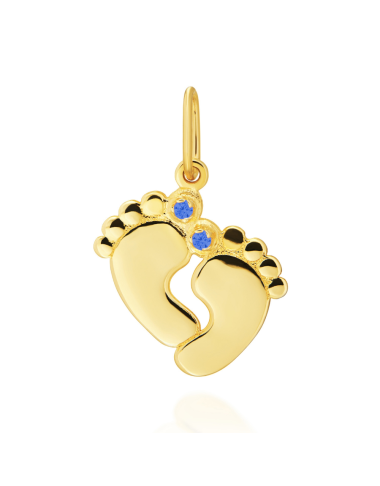 Zawieszka stópki z niebieską cyrkonią na dużym palcu pełne (Gramatura: 0.90)