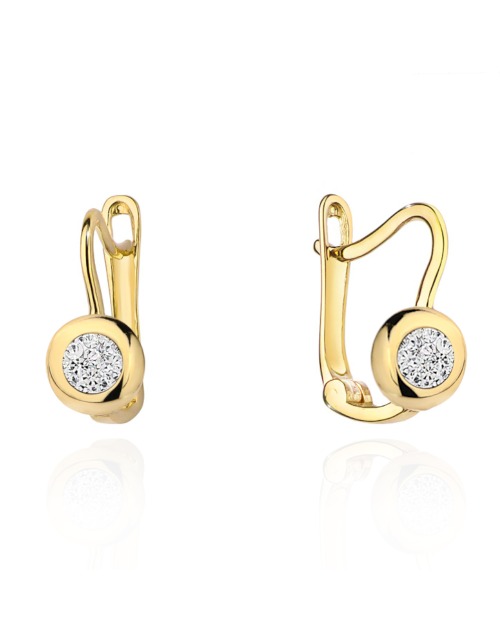 Kolczyki złoty ring wypełniony cyrkoniami (Gramatura: 1.09)