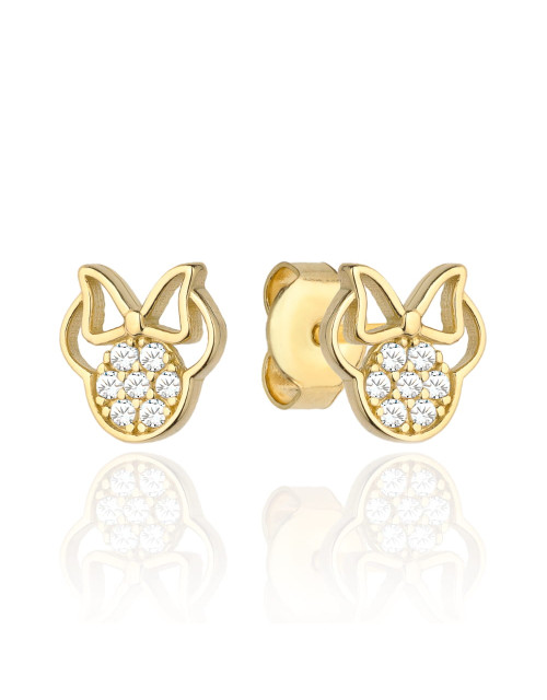 Kolczyki złota myszka z kokardą i cyrkoniami (Gramatura: 1.21)