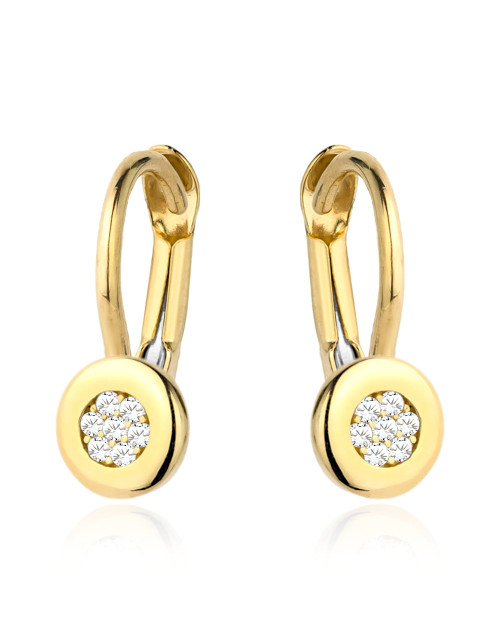 Kolczyki złote kółeczko z cyrkoniami (Gramatura: 1.42)