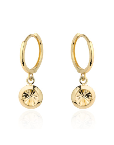 Kolczyki złote wiszące kółko z diamentowaniem (Gramatura: 1.50)