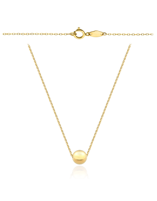 Naszyjnik z jedną złotą kuleczką super lekki 45cm (Gramatura: 0.70)