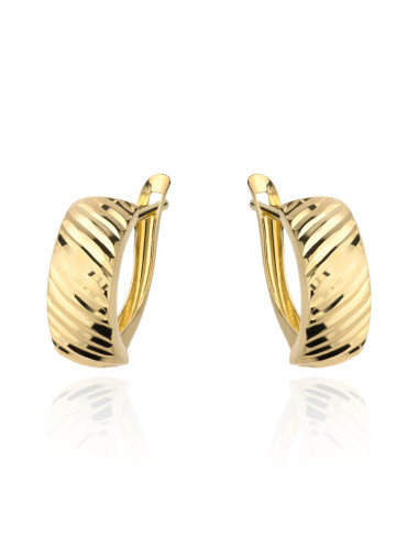 Kolczyki złote zdobione diamentowaniem na angielskim zapięciu (Gramatura: 1.46)