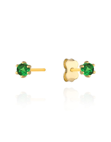 Kolczyki złote z zieloną cyrkonią (Gramatura: 0.65)