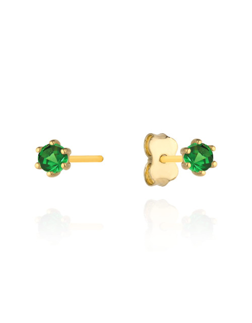 Kolczyki złote z zieloną cyrkonią (Gramatura: 0.65)