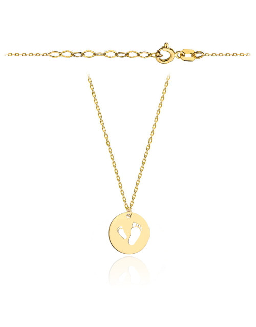 Naszyjnik złoty stópki w pełnym kółku (Gramatura: 0.98)
